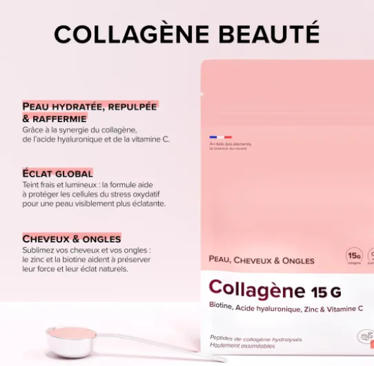 Collagène 15 000mg Haut Dosage – Acide Hyaluronique – Peau Ferme & Hydratée