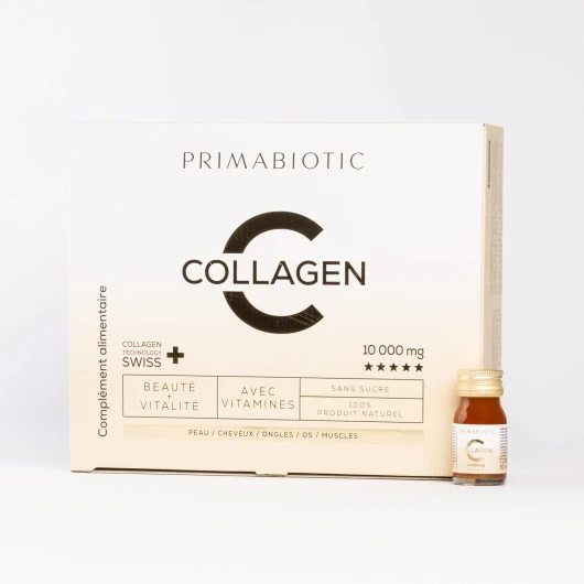 PRIMABIOTIC Collagen Beauty - Bovin Collagene a Boire, 10000 mg Liquide Collagène Hydrolisé, Complement Alimentaire Collagen Avec Vitamines - 30x30ml