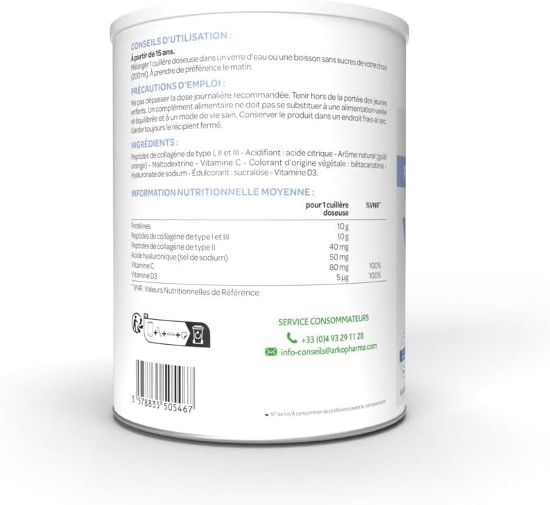 Collagène Peau Cheveux Os & Muscles 260 g - Peau - Rides - Articulations - Cheveux et ongles - Os - 260 g