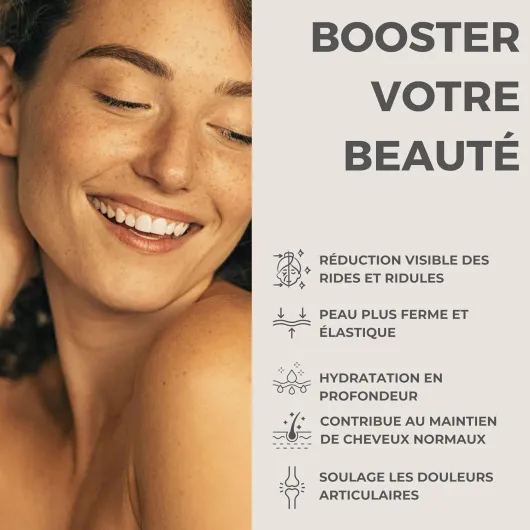 Collagène marin hydrolysé en poudre (430g), 10 g par jour, Peptide de collagène type 1 et 3 breveté, Enrichie en Acide Hyaluronique + Q10 + vitamine C + Zinc + Biotine, Peau Hydratée & Articulations