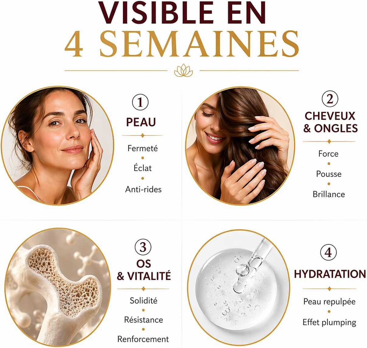Collagène Marin Hydrolysé 5-en-1 - Peptides Types I & III + Acide Hyaluronique + Vitamine C, E & Biotine - Peau, Cheveux, Ongles & Os - 450g = 45 jours - Goût Neutre